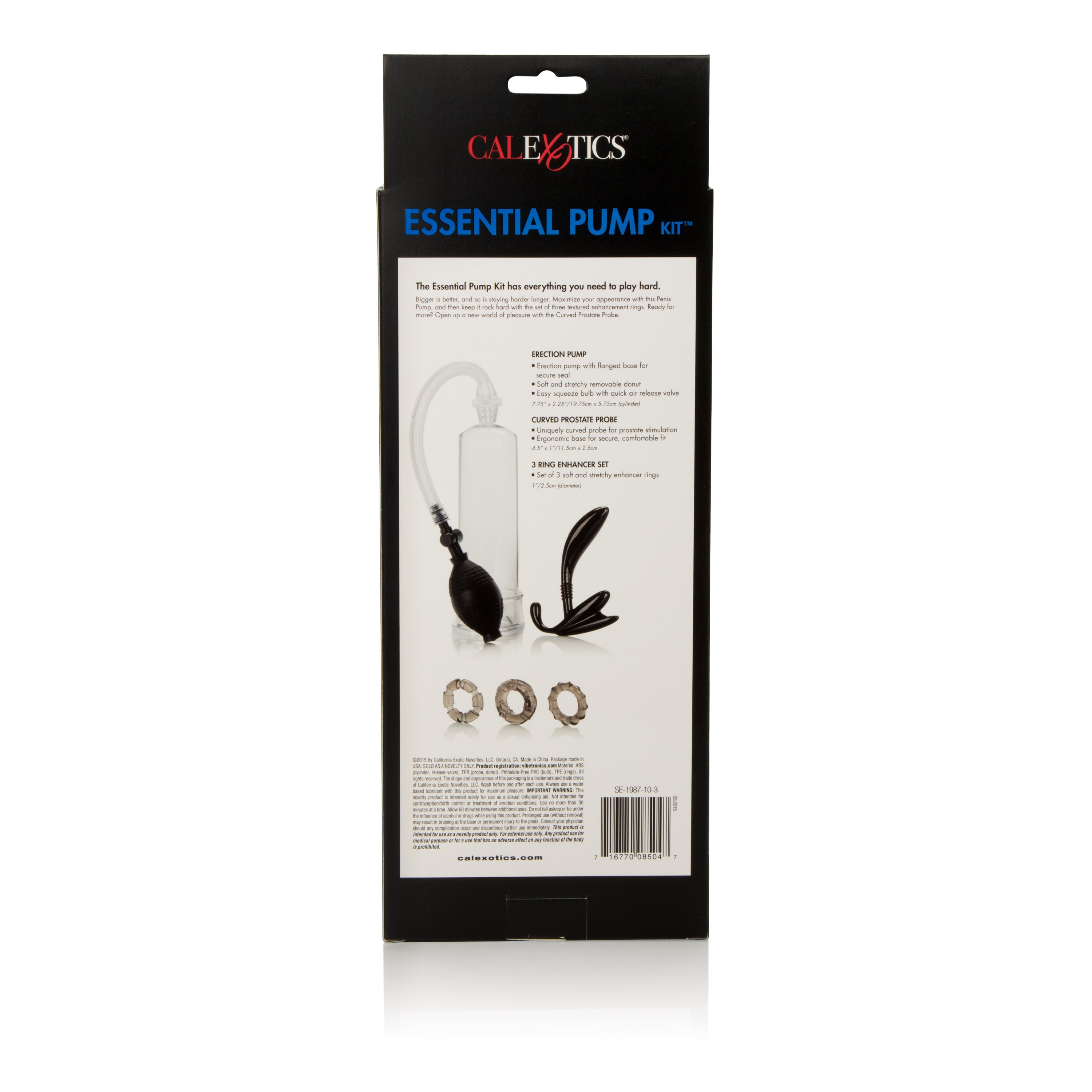 His Essential Pump Kit – Penis Pump with Prostate Probe and Stretchy Rings Set > Pumps > Penis Pumps