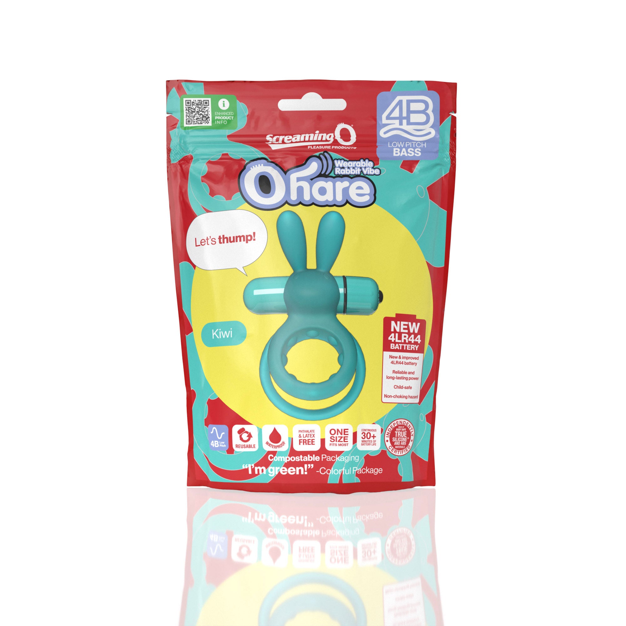 Ohare 4B Low Pitch Bass Double Ring Stretch Silicone Rabbit Vibrator Sleeve > Sex Toys > Couples Toys