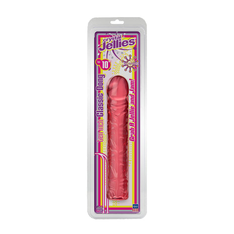 Classic 10 Inch Pink Jelly Dong > Realistic Dildos and Vibes > Penis Dildo