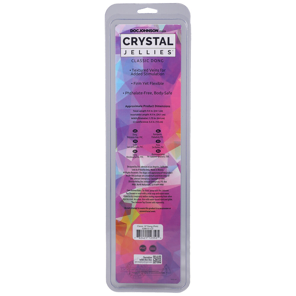 Classic 10 Inch Pink Jelly Dong > Realistic Dildos and Vibes > Penis Dildo