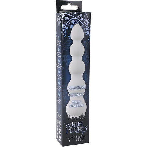 White Nights 7 Inch Ribbed Anal Vibrator Waterproof > Anal Range > Anal Probes
