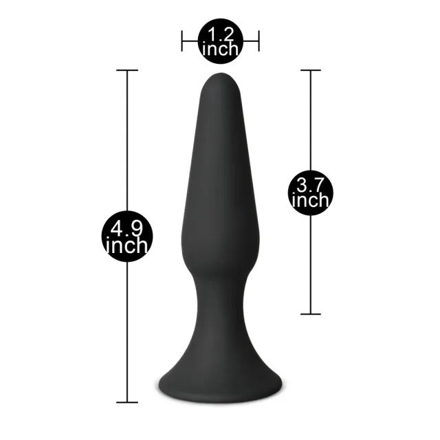 Medium Classic Black Silicone Butt Plug > Anal Range > Butt Plugs