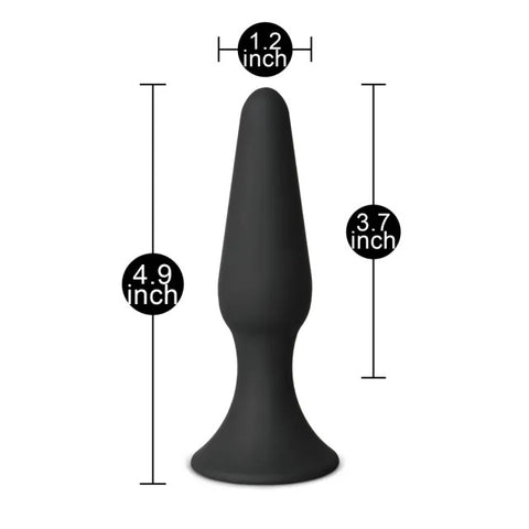 Medium Classic Black Silicone Butt Plug > Anal Range > Butt Plugs