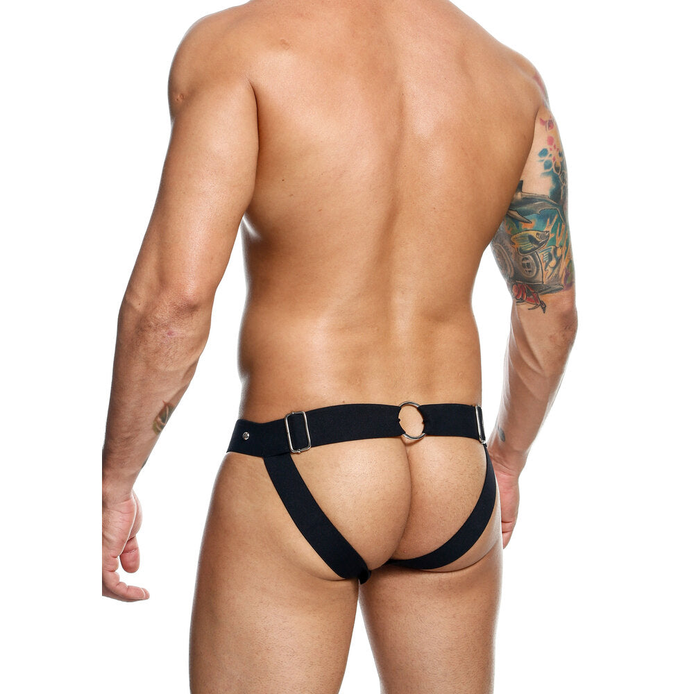 Male Basics Dngeon Peekaboo Jock Black One Size Jockstraps