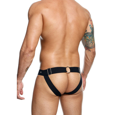 Male Basics Dngeon Peekaboo Jock Black One Size Jockstraps