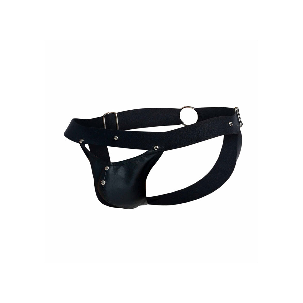 Male Basics Dngeon Peekaboo Jock Black One Size Jockstraps