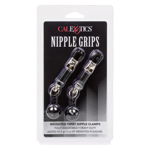Nipple Grips Weighted Twist Adjustable Nipple Clamps – Unique Twisting Design Clamps Black > Sex Toys > Nipple Clips