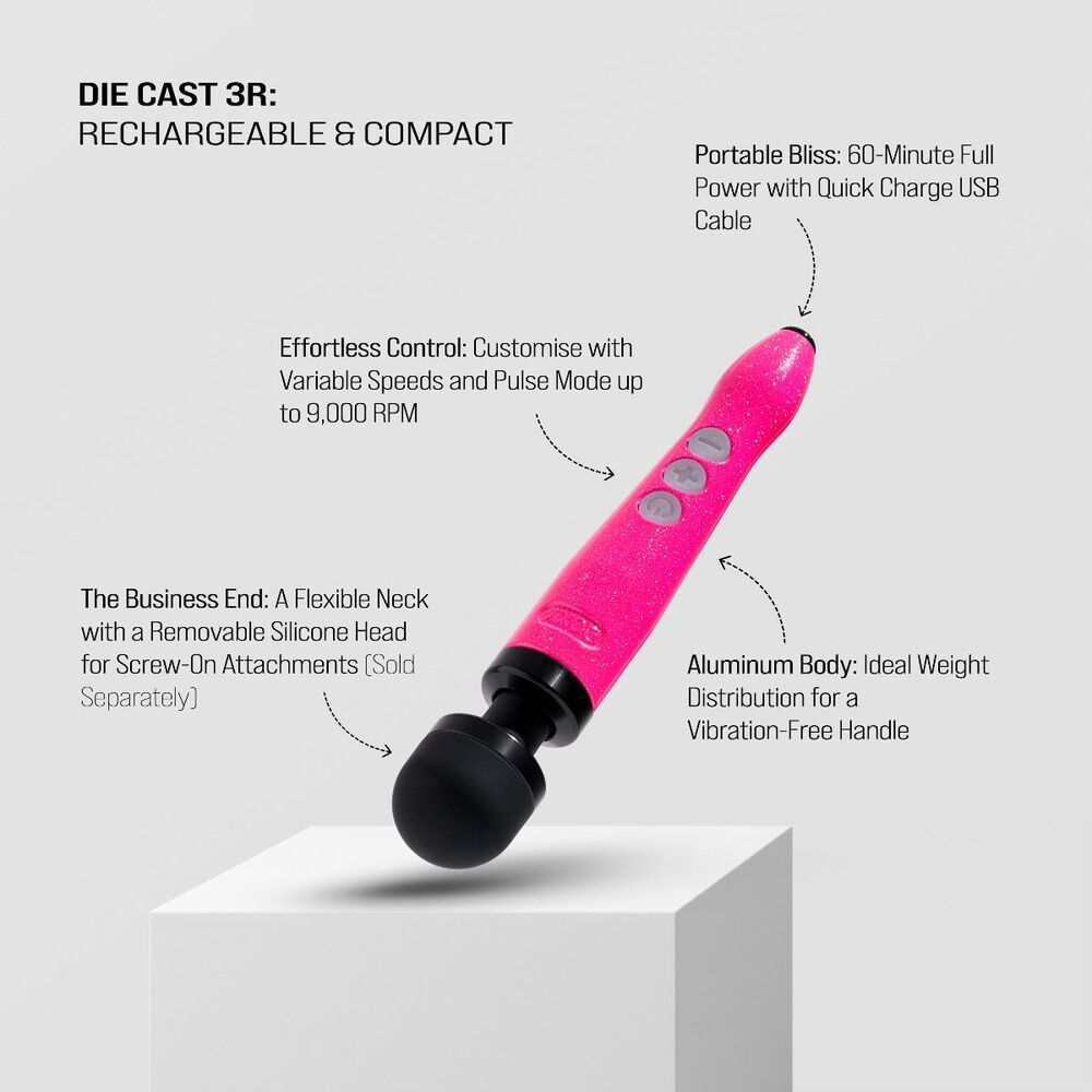 Doxy Die Cast Wand Rechargeable HOT PINK > Sex Toys For Ladies > Wand Massagers and Attachments