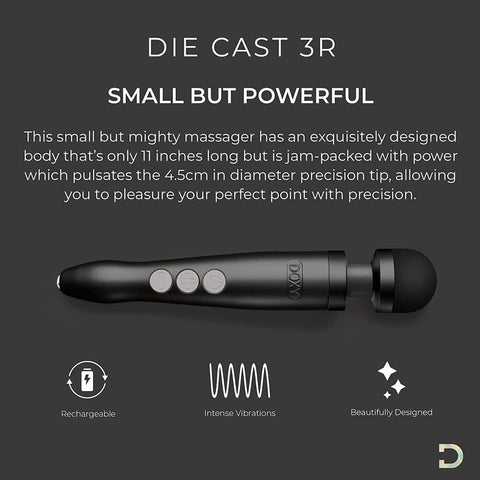 Doxy Die Cast 3 Rechargeable Wand Matte Black > Sex Toys For Ladies > Wand Massagers and Attachments