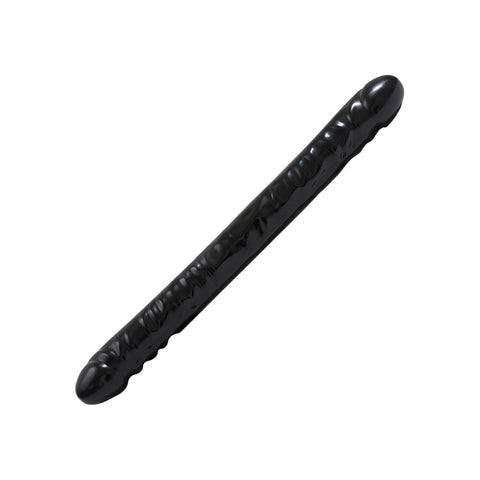 Double Header 18 Inch Veined Dong Black > Realistic Dildos and Vibes > Double Dildos