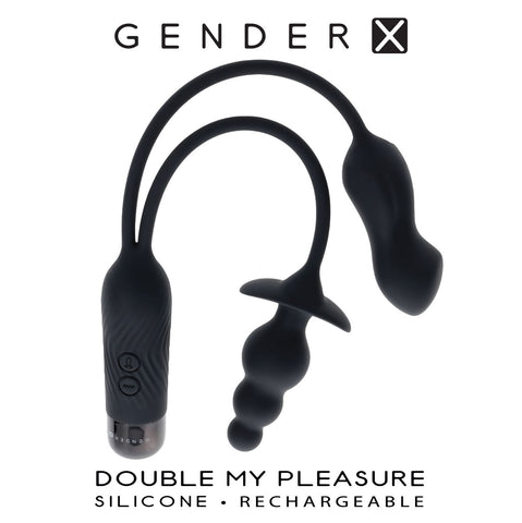 Double Motor Anal Plug and Mini Vibe Rechargeable Toy Black Butt Plugs - Vibrating