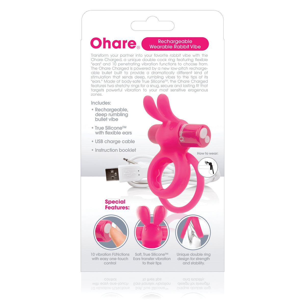 Charged Ohare Rechargeable Double Cock Ring True Silicone – Couples' Intimacy Vibrator > Sex Toys > Couples Toys
