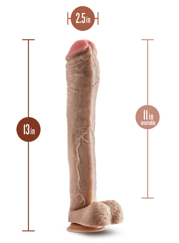 Dr Skin 13 Inch Realistic Beige Dildo With Balls and Suction Cup Dongs Realistic