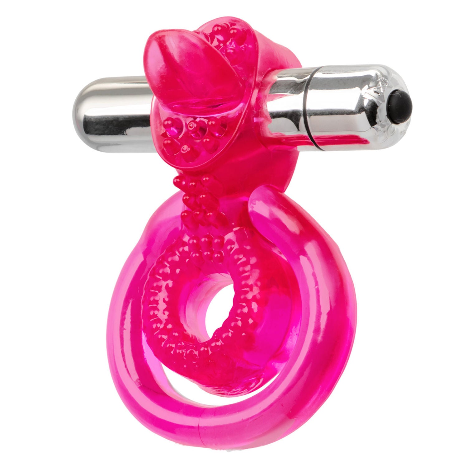CalExotics Dual Clit Flicker Vibrator with Removable Stimulator Cockring > Cock Ring > Vibrating