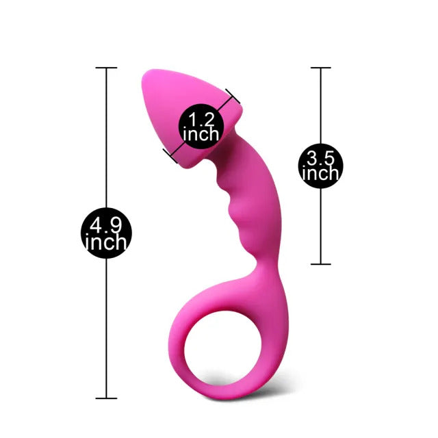 Pink Silicone Curved Comfort Butt Plug > Anal Range > Butt Plugs