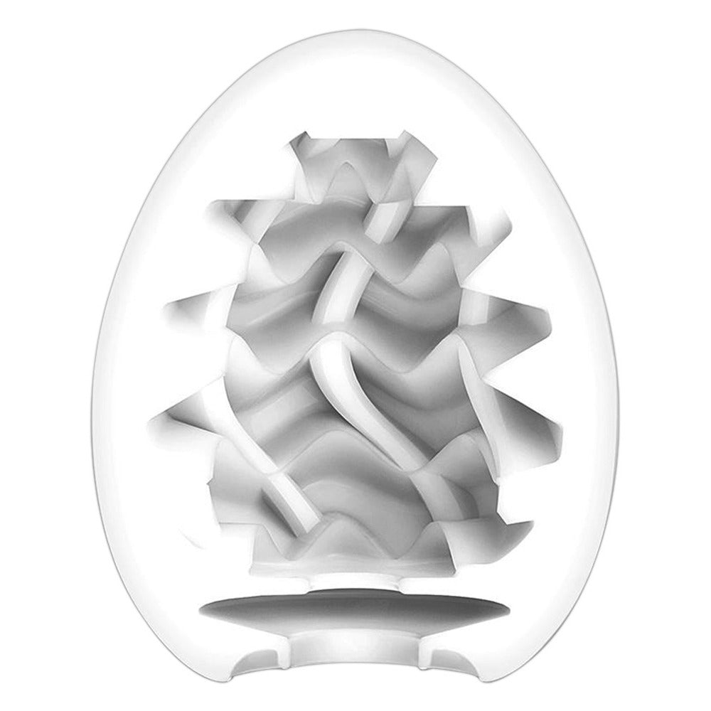 Tenga Wavy 2 Egg Ribbed Male Masturbator Pocket Sleeve Strokers - Cup|Egg
