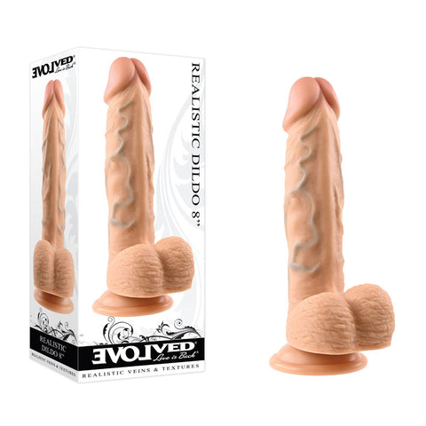 Evolved Realistic Dildo 8 Inch Light 21 Centimeter Dong Flesh Dongs Realistic