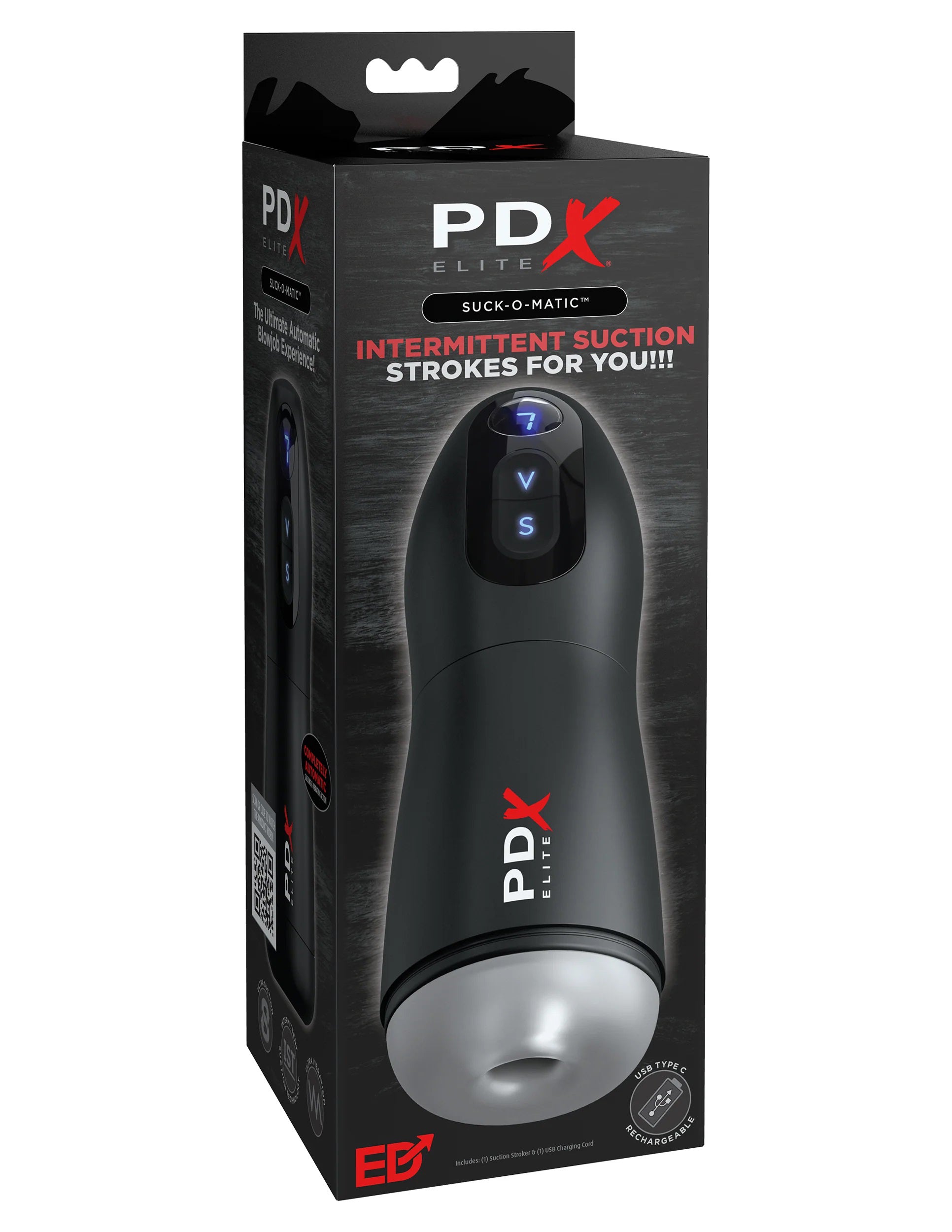 PDX Elite Suck O Matic – Suction and Vibration Stroker Black > Sex Toys For Men > Masturbators > Vibrating