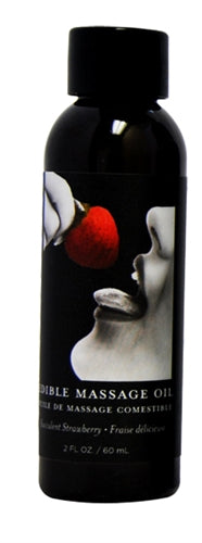 Edible Massage Oil Succulent Strawberry Flavored 59 ml Bottle Massage Oil