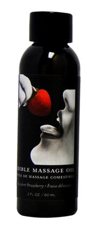 Edible Massage Oil Succulent Strawberry Flavored 59 ml Bottle Massage Oil