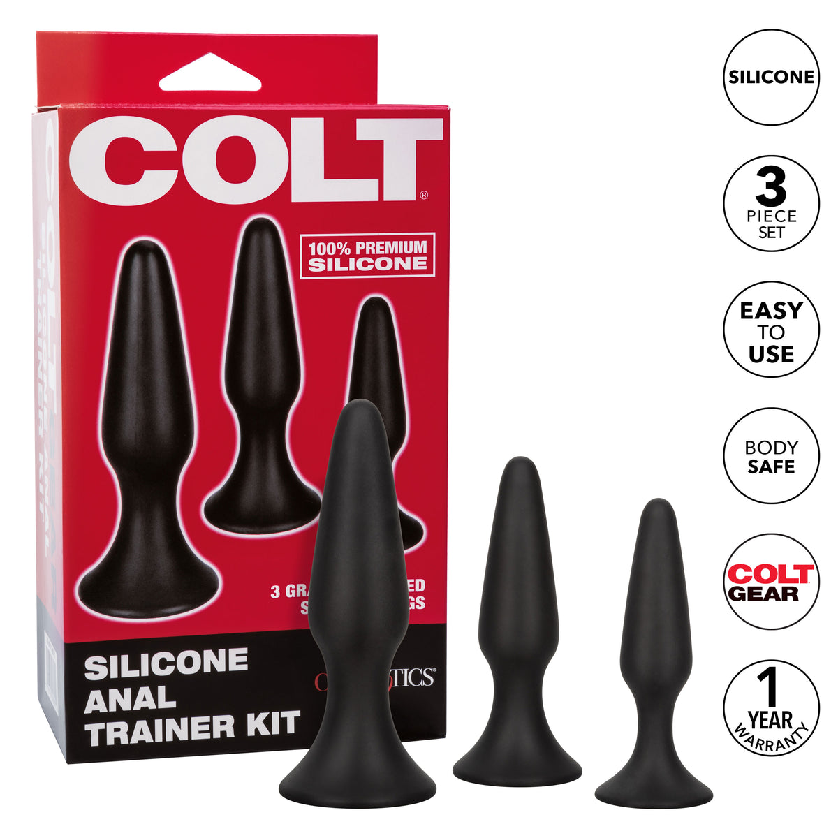 Colt Anal Trainer Kit – Graduated Silicone Anal Plug Set > Anal Range > Butt Plug Kits