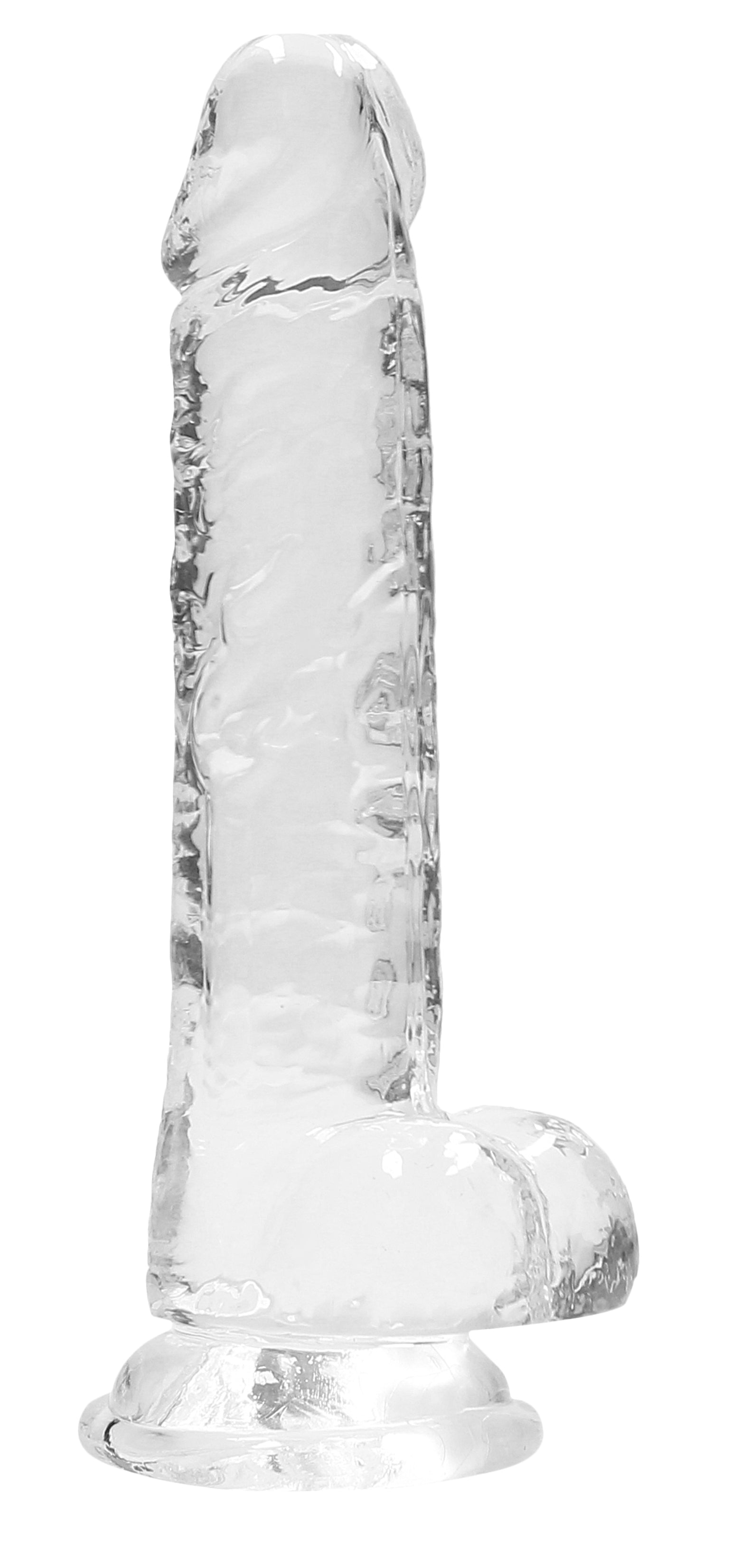 RealRock Crystal Clear 7 Inch Phthalate-Free TPE Realistic Dildo with Balls Clear > Dildos > Realistic Dildos