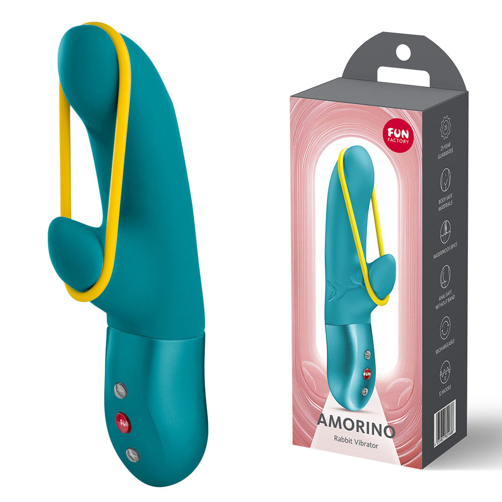 Fun Factory Amorino – USB Rechargeable Silicone Rabbit Vibrator with Flexible Design Secondary image