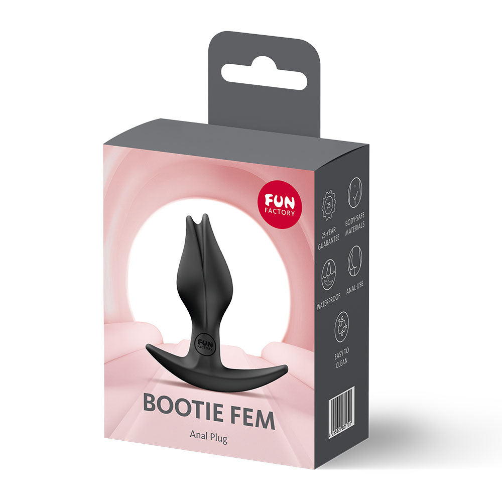 Fun Factory Bootie Fem – Slim 8.5 cm Silicone Butt Plug - Black > Anal Range > Butt Plugs