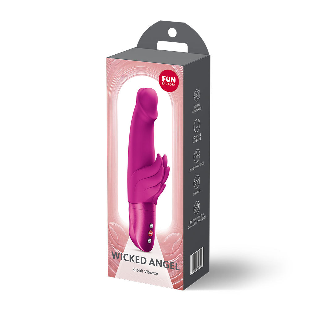 Fun Factory Wicked Angel – Rabbit Vibrator with Curved Shaft 9.5 cm Insertable Length > Vibrators > Ladies > Rabbit