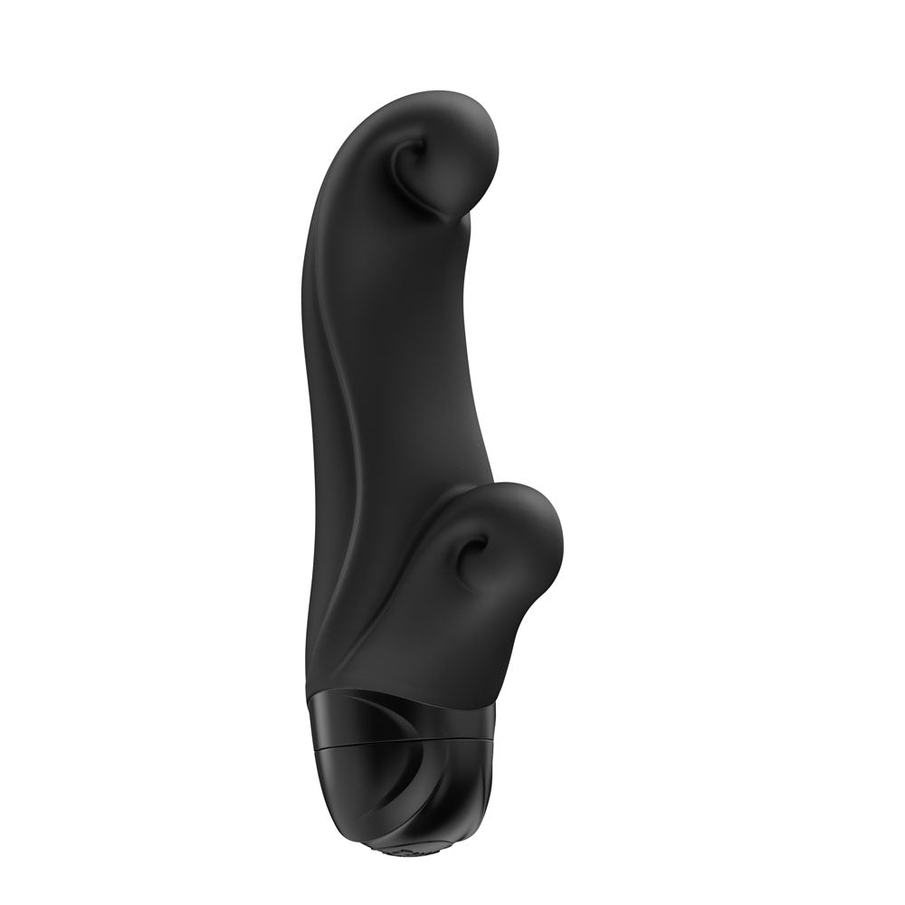 Fun Factory Ocean 14.5 cm Compact Ergonomic Vibrator with Clitoral Stimulator Black > Vibrators > Standard Vibrators