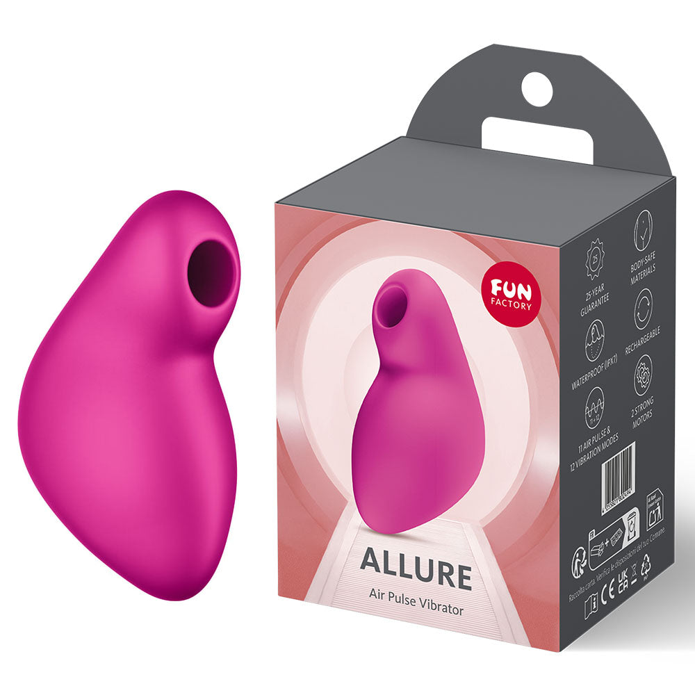 Fun Factory Allure – USB Rechargeable Air Pulse Clitoral Stimulator with Dual Motors and Multiple Modes Magenta > Sex Toys For Ladies > Air Pulsation