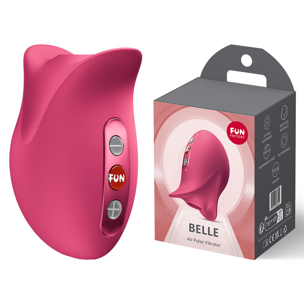 Fun Factory Belle – USB Rechargeable Silicone Air Pulse Clitoral Stimulator Red > Sex Toys For Ladies > Rose Stimulators