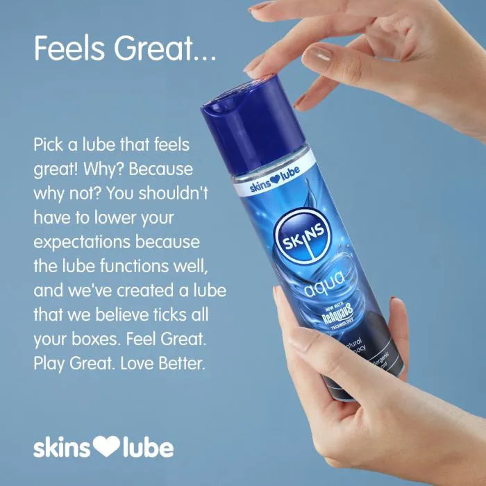 Skins Aqua Water-Based Lubricant 4.4 oz Medical-Grade with ReAquav8 Technology > Lube > Water Based