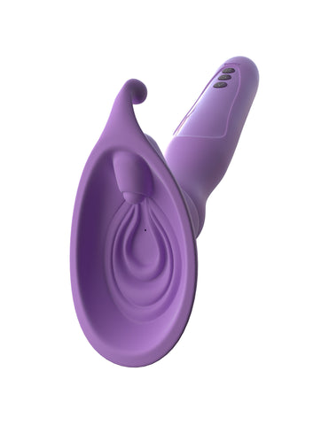 Fantasy For Her Vibrating Silicone Clit Pump With Suction Purple STIMULATORS