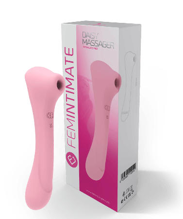 Femintimate Daisy Clitoral Massager Pink Ergonomic Silicone Waterproof Air Pulsation