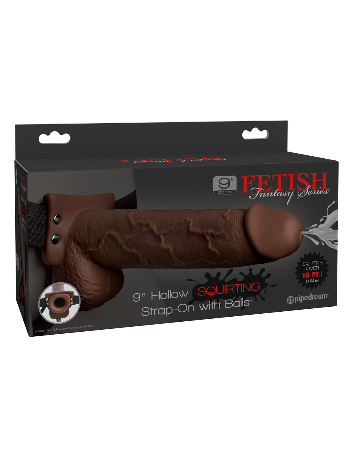 Fetish Fantasy 9-Inch Hollow Squirting Strap-On with Balls – Hollow Strap-On > Dildos > Strap On Dildos