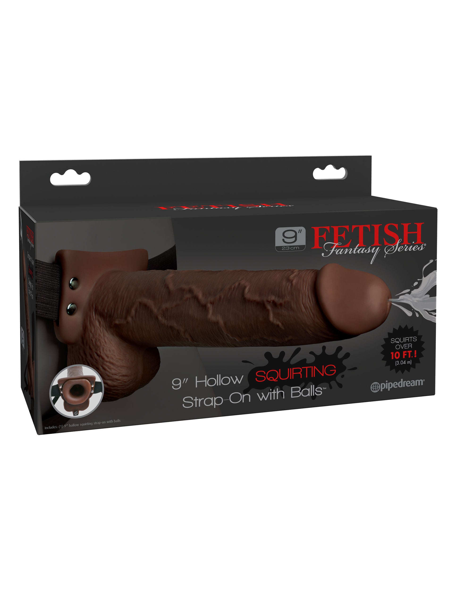 Fetish Fantasy 9-Inch Hollow Squirting Strap-On with Balls – Hollow Strap-On > Dildos > Strap On Dildos