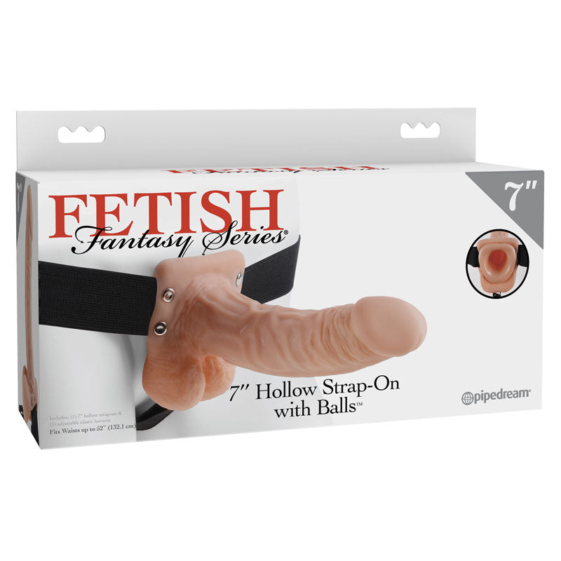 Fetish Fantasy Series 7 Inch Hollow Strap-On with Balls – Strap-On > Dildos > Hollow Strap Ons Main image