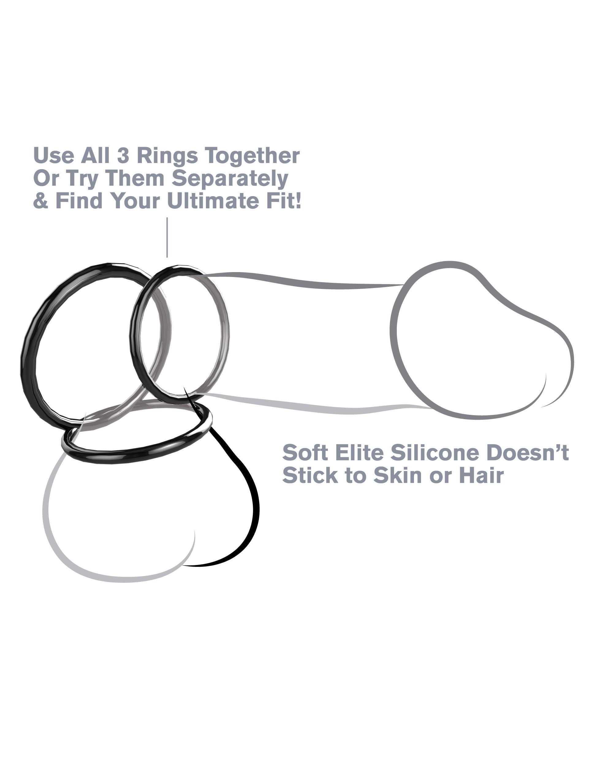 Fantasy C-Ringz Silicone Stamina Set – Stretchy Silicone Ring Set > Cock Ring > Sets