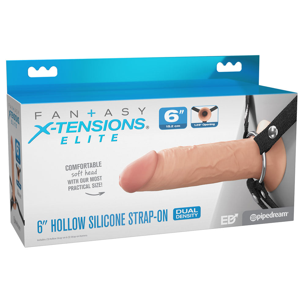 FX Elite 6 Inch Dual-Density Hollow Silicone Strap-On > Dildos > Hollow Strap Ons Main image