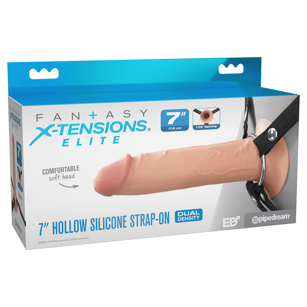 Fx Elite 7 Inch Hollow Silicone Strap-On – Elite Silicone Strap-On > Dildos > Hollow Strap Ons