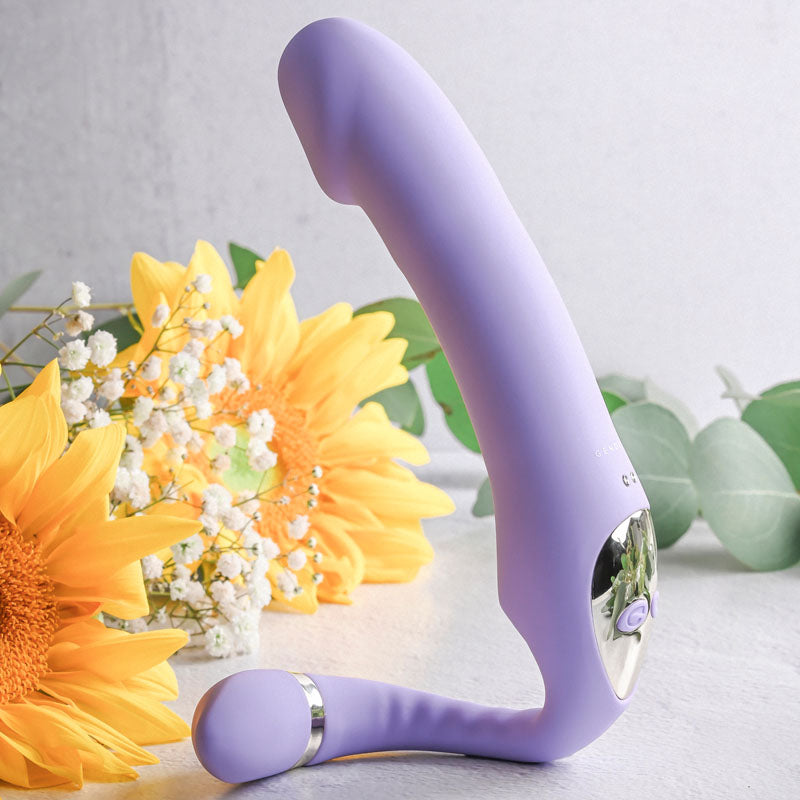 Gender X ORGASMIC ORCHID Lilac 19 cm USB Rechargeable Strap-On > Realistic Dildos and Vibes > Strapless Strap Ons