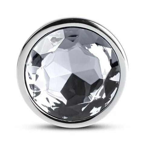 Large Metal Anal Plug With Clear Crystal > Anal Range > Jewel Butt Plugs