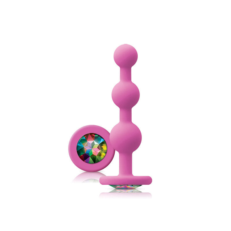 Glams Pink Ripple Anal Plug Rainbow Gem Default Title > Anal Range > Anal Beads