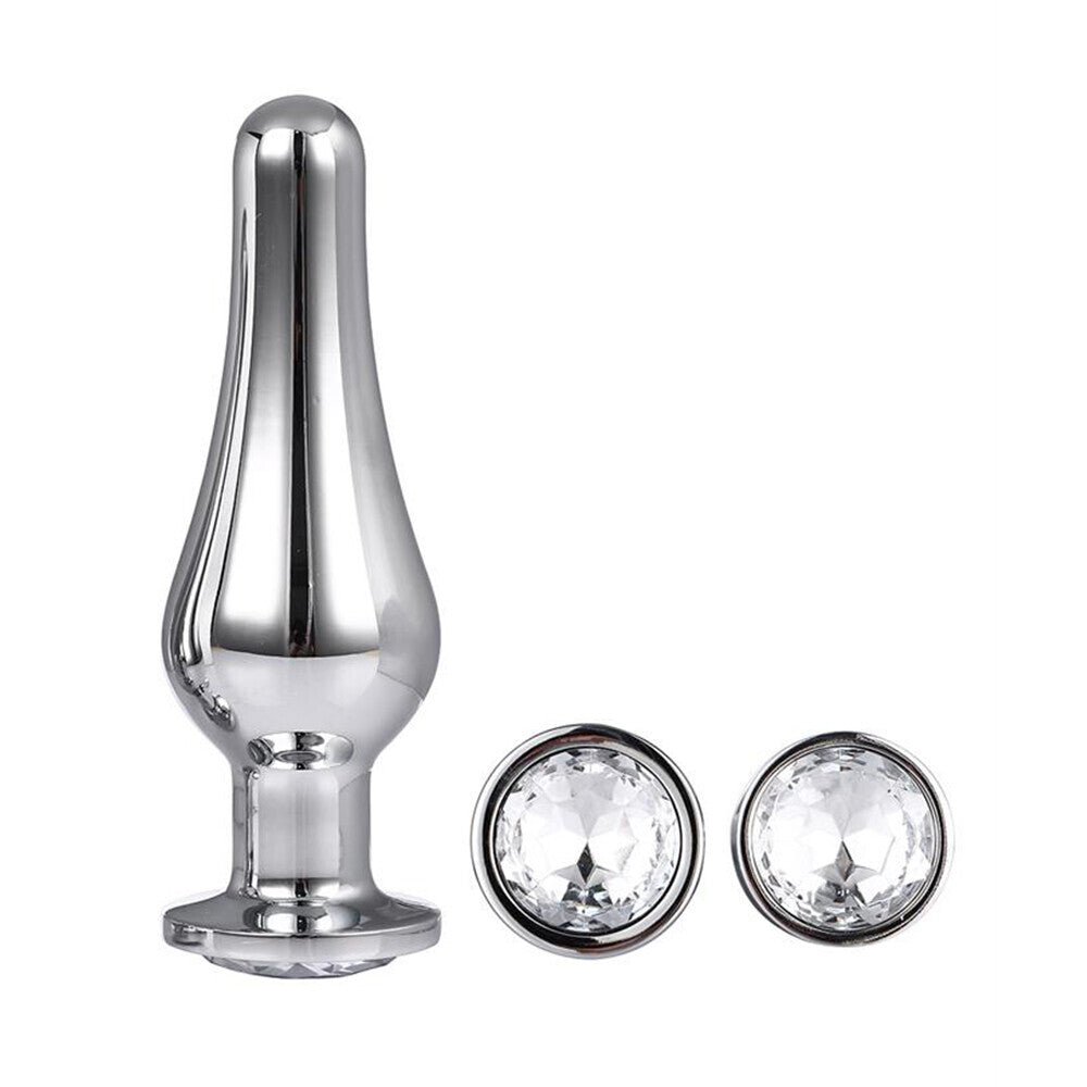 Gleaming Butt Plug Set Silver > Anal Range > Jewel Butt Plugs