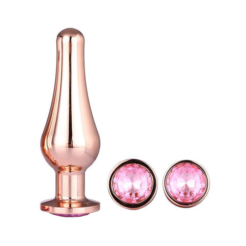Gleaming Rose Gold Butt Plug Set Luxury Conical Gems > Anal Range > Jewel Butt Plugs