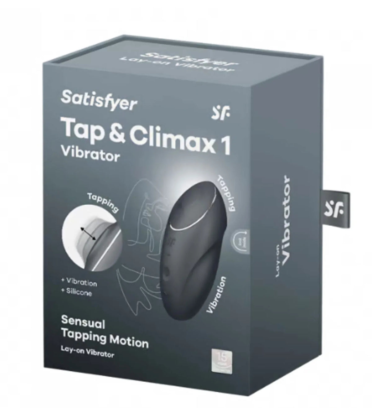 Satisfyer Tap and Climax 1 Lay-On Vibrator Grey