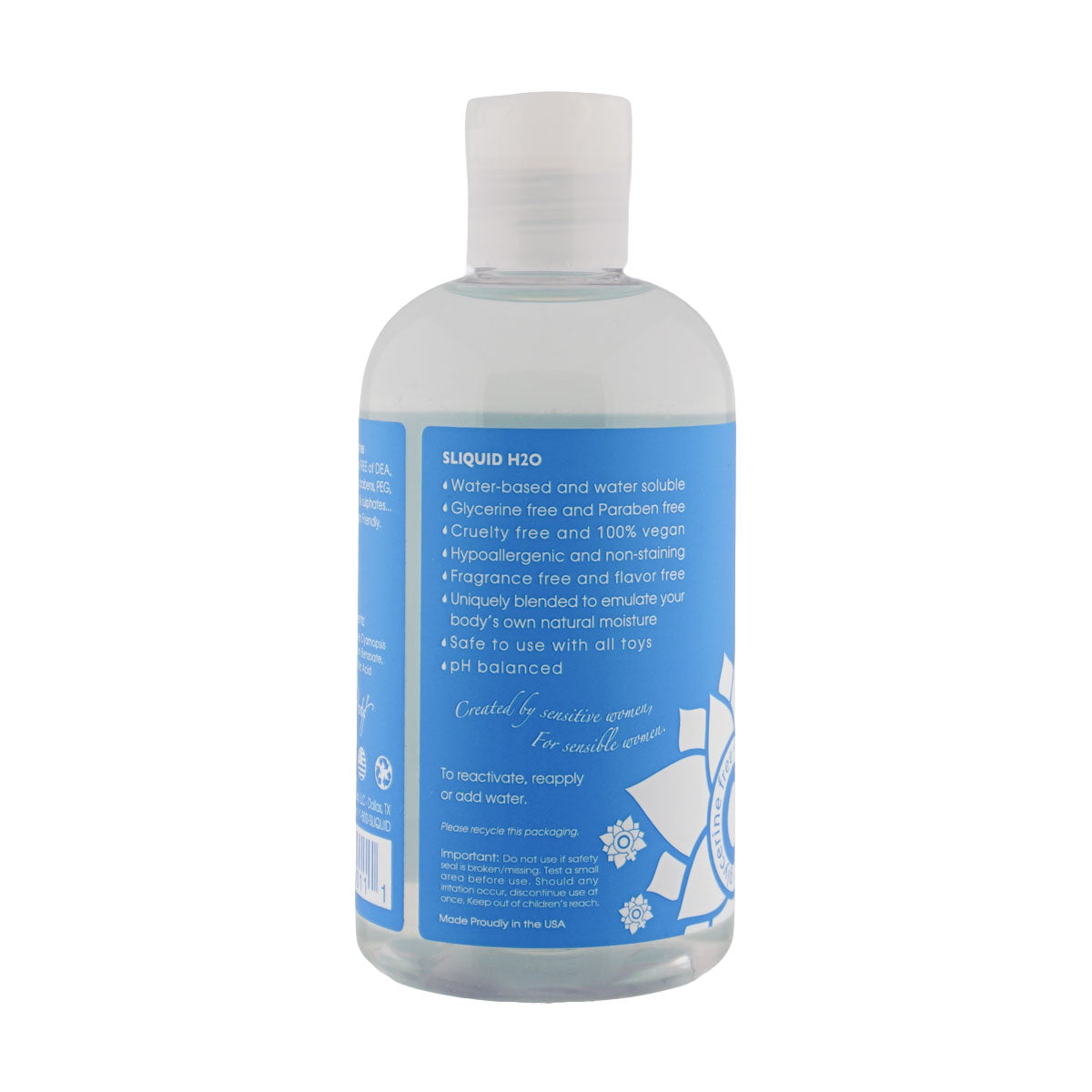 Sliquid Naturals H20 – Water-Based Vegan Friendly Lubricant 255ml > Lube > Water Based
