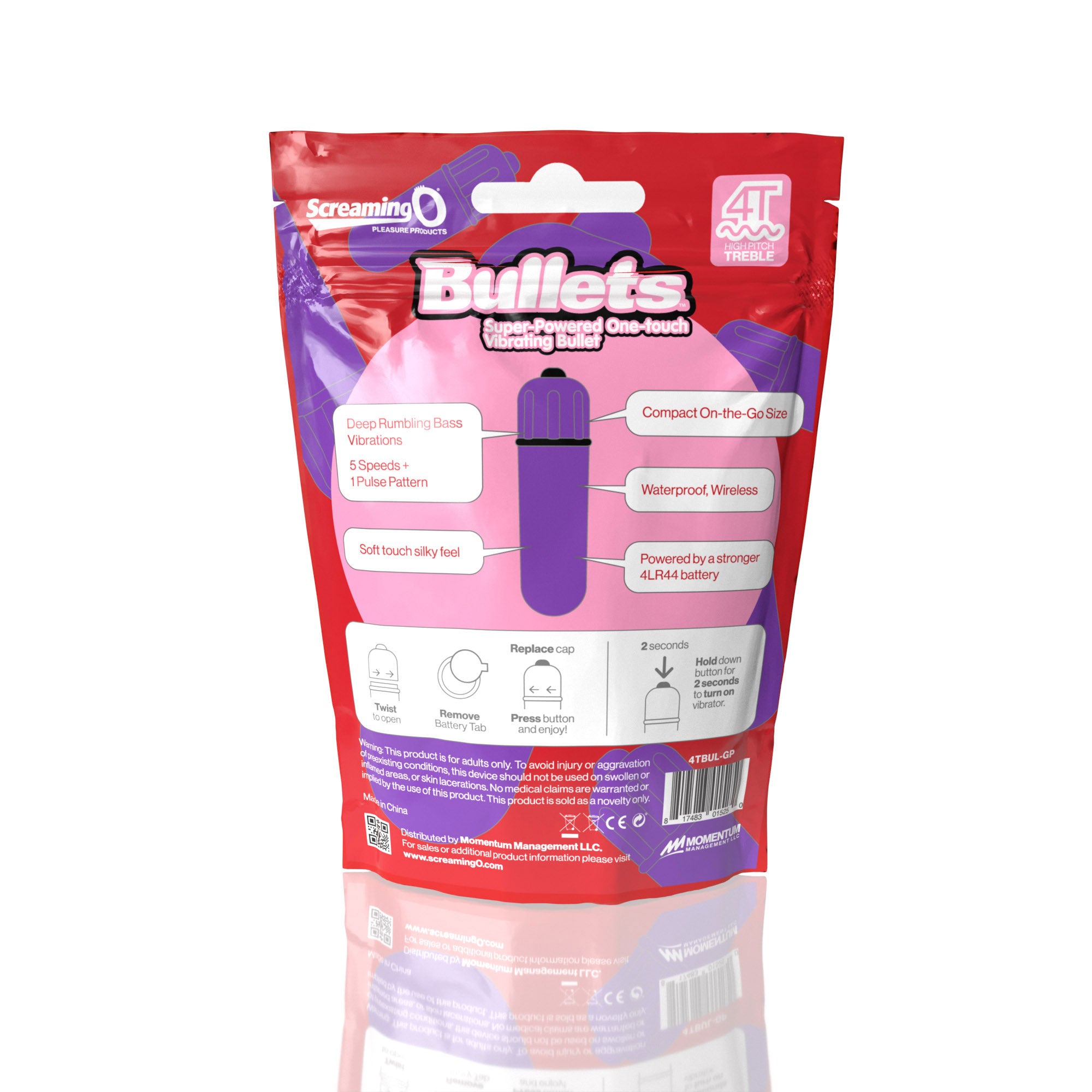 Screaming O Bullets 4T High Pitch Treble – Waterproof Vibrating Bullet with 4LR44 Batteries > Vibrators > Mini Vibrators