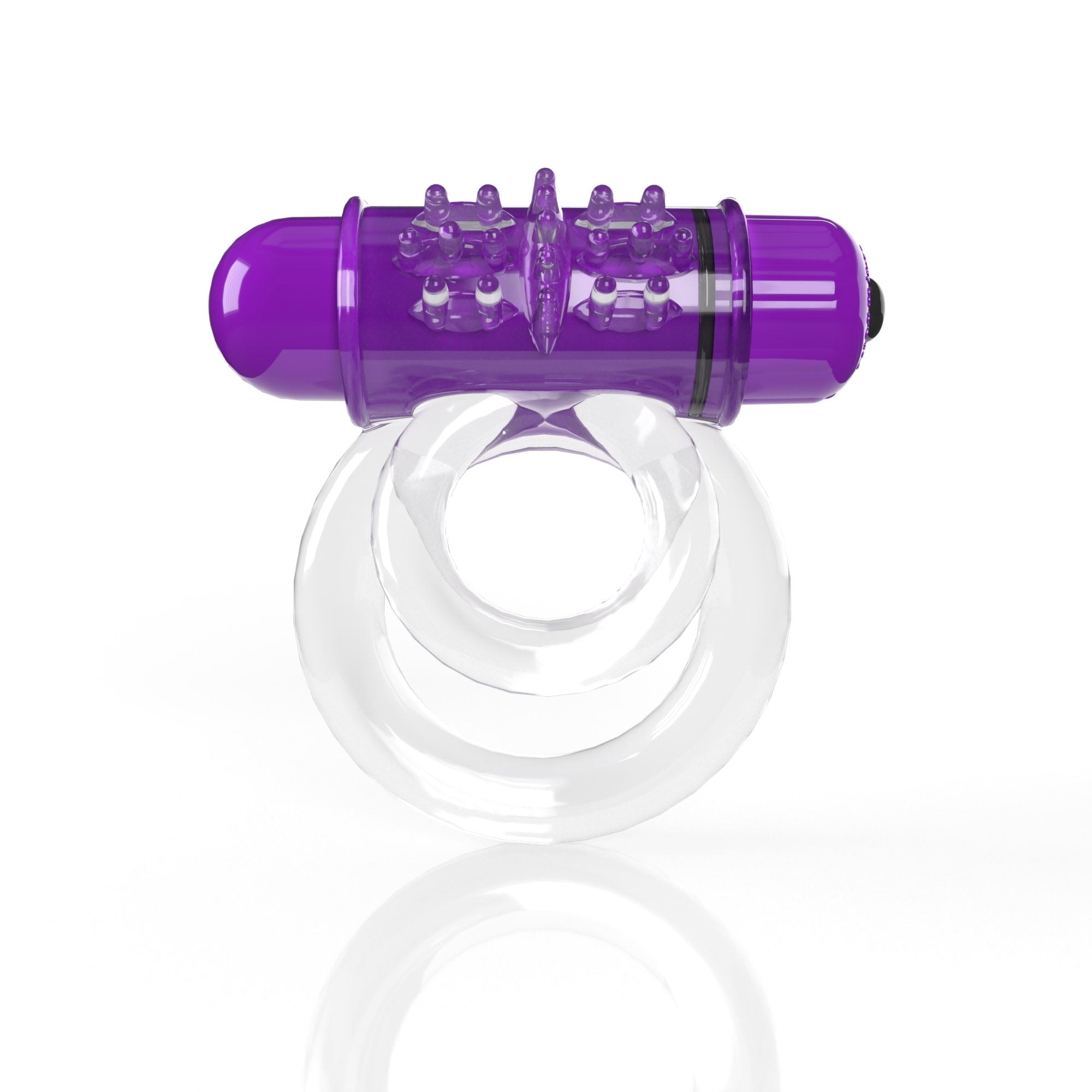 Double O 6 4B Low Pitch Bass Vibrating Ring with Raised Pleasure Ticklers and Extended Battery Life > Cock Ring > Vibrating